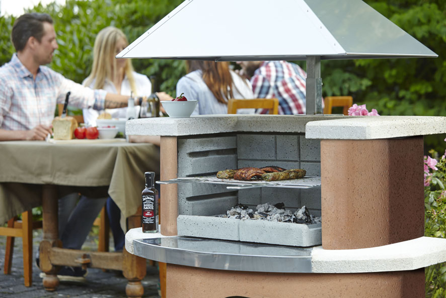 Buschbeck Gartenkamin Kampen BBQ Kohlegrill Holzgrill Grillkamin Gartengrill