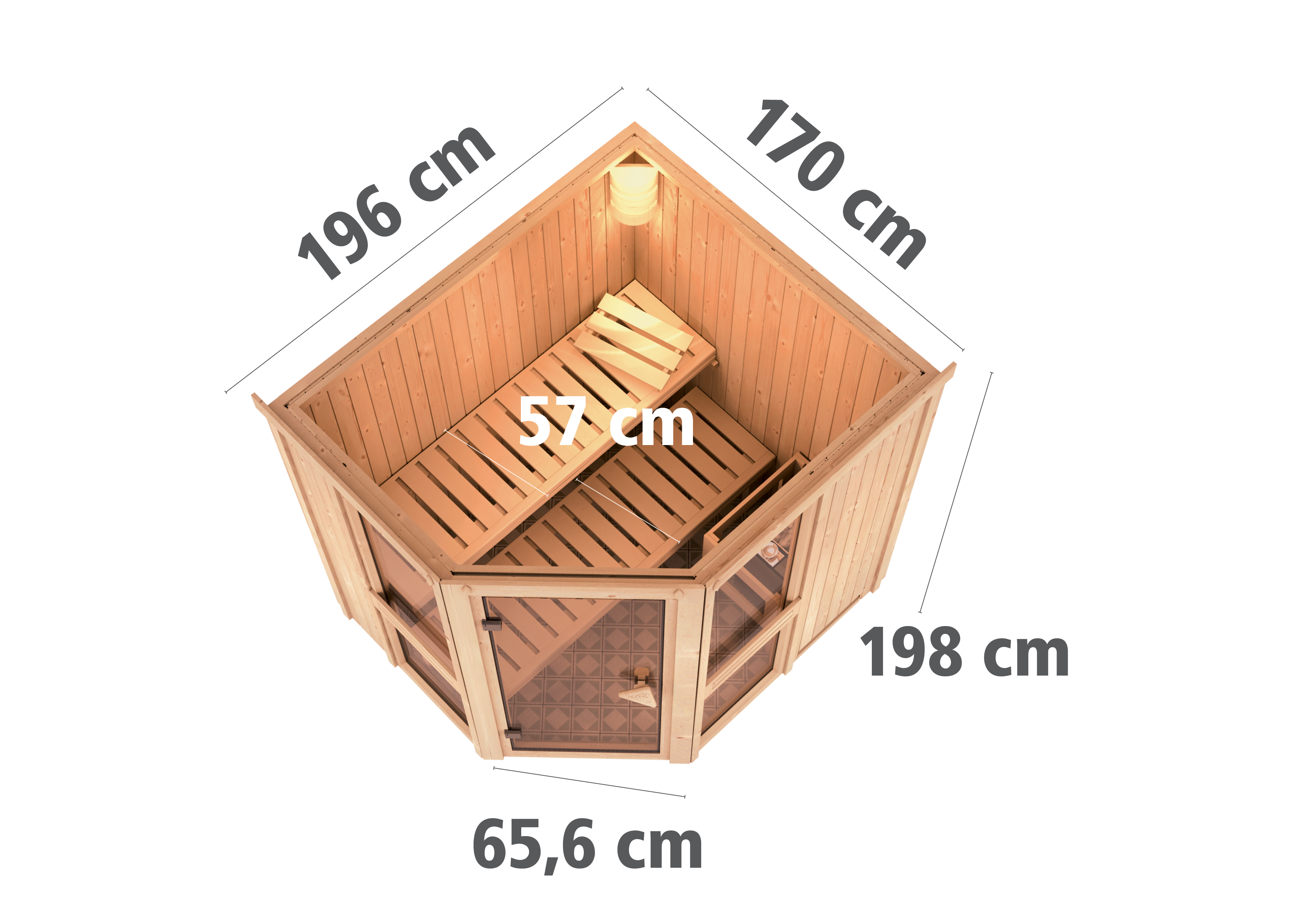 Karibu Sauna Amelia 1 - Systemsauna (Eckeinstieg)