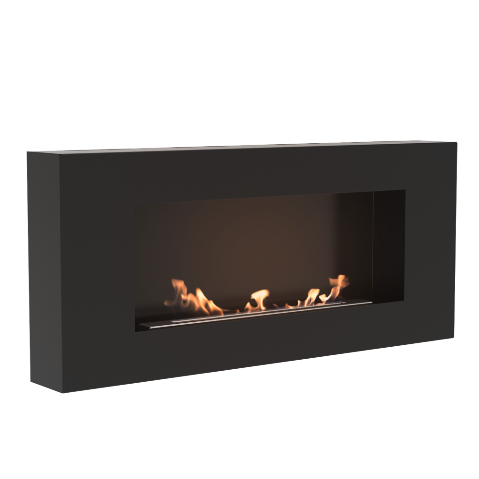 Bioethanol Ethanol Kamin Biokamin DELTA FLAT Schwarz Wandkamin Kamin Ofen
