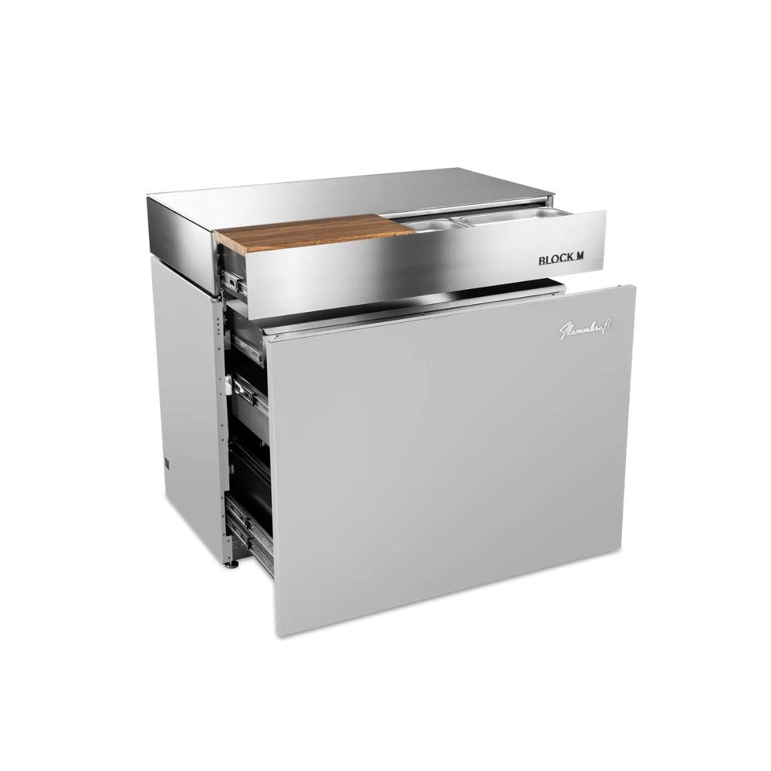 Flammkraft Outdoor-Küchenmodul BLOCK M Gen.5 Lichtgrau Grillmodul Kochmodul