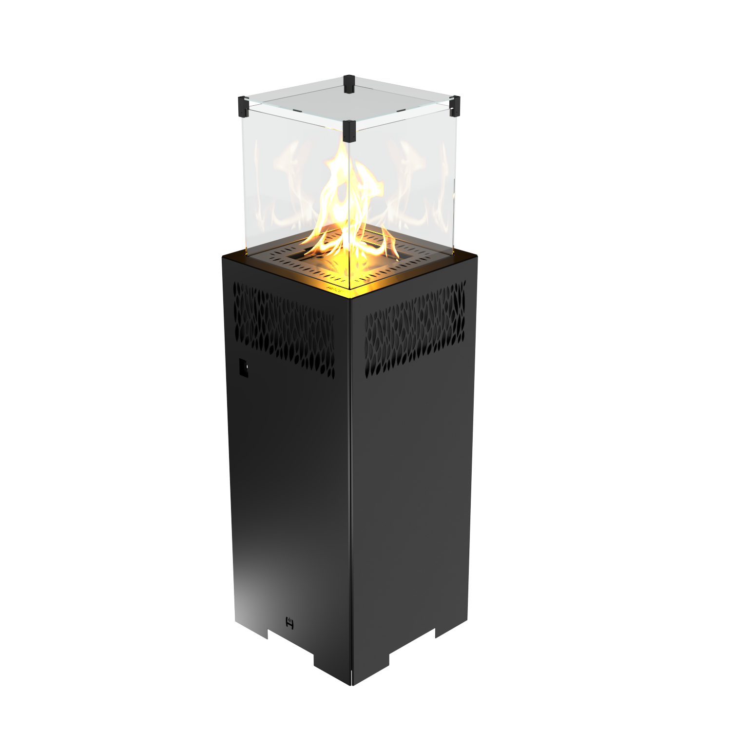 Hitze Gas-Terrassenheizung FUENTE Q V 5,7 kW schwarz Gasheizung Gas-Gartenheizer