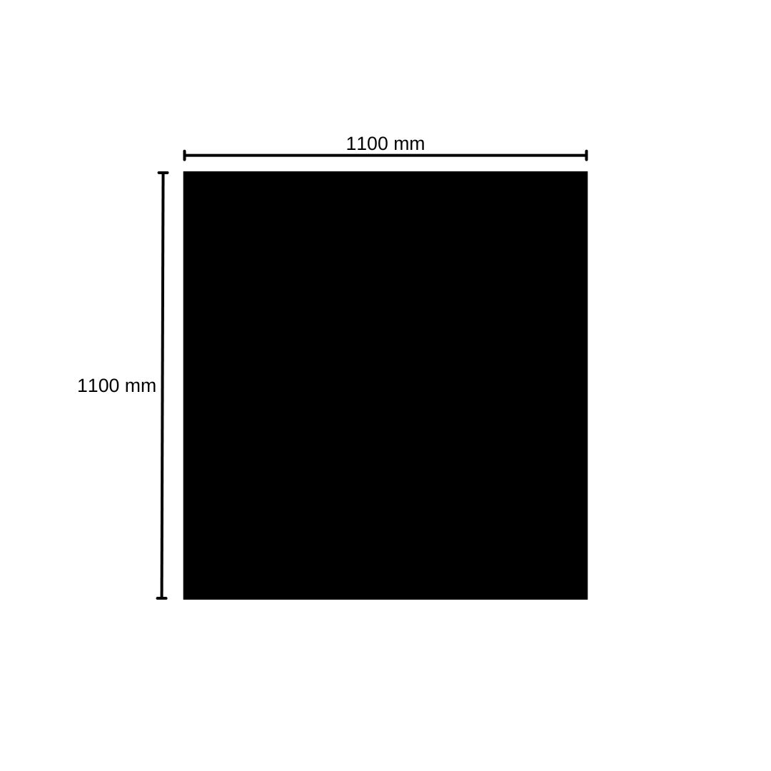 Bodenplatte Kamin Emaillierte-Stahlblech grau schwarz 1100 x 1100 mm E 33-Quadrat