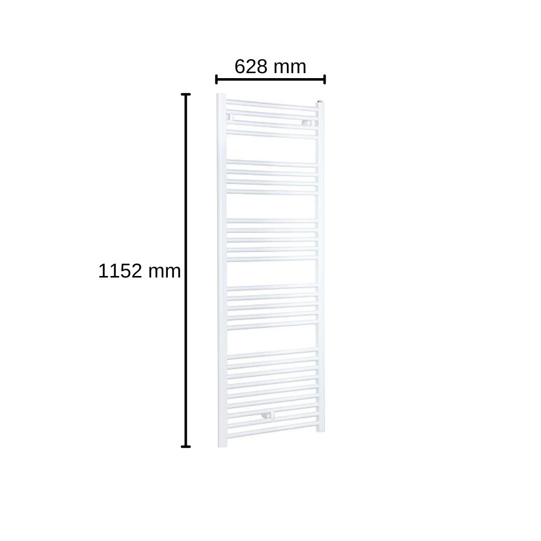 Aluminium-Handtuch-Heizkörper Cool Mittelanschluss 1152x628mm Weiß Bad-Heizkörper