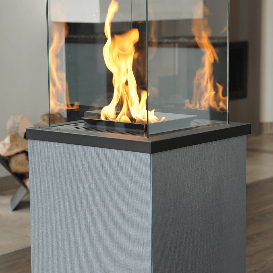 KRATKI Gaskamin PATIO Mini Quarzstein Filo Mercurio Gasheizgerät 4-8,2 kW