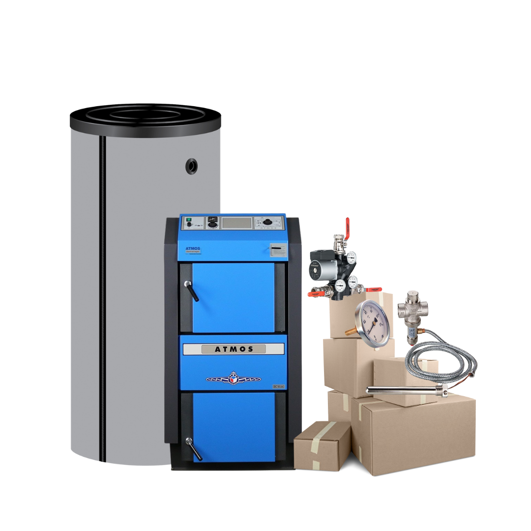 Komplett-Set Wasserführender Kohlevergaser Atmos KC 45 S Heizung Kohle