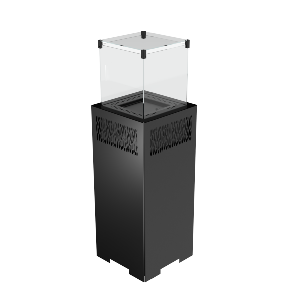 Hitze Gas-Terrassenheizung FUENTE Q V 5,7 kW schwarz Gasheizung Gas-Gartenheizer