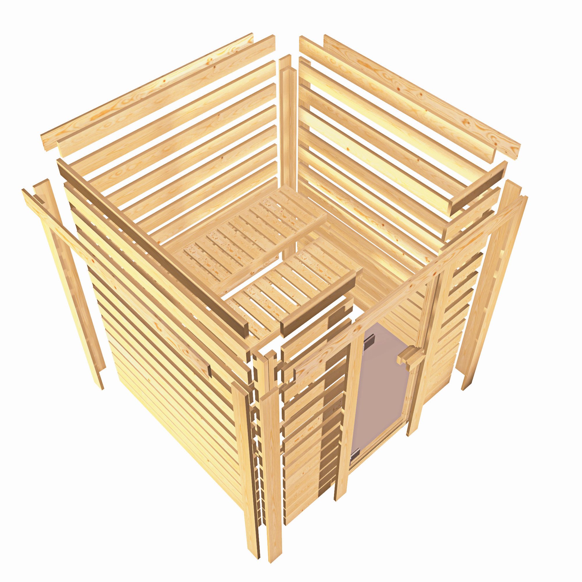 Karibu Sauna Alicja - Systemsauna (Eckeinstieg)