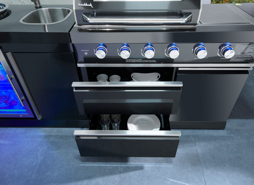 Buschbeck Cambridge 4-Brenner-Gasgrill Outdoorküche Edelstahl Grill Gartenküche