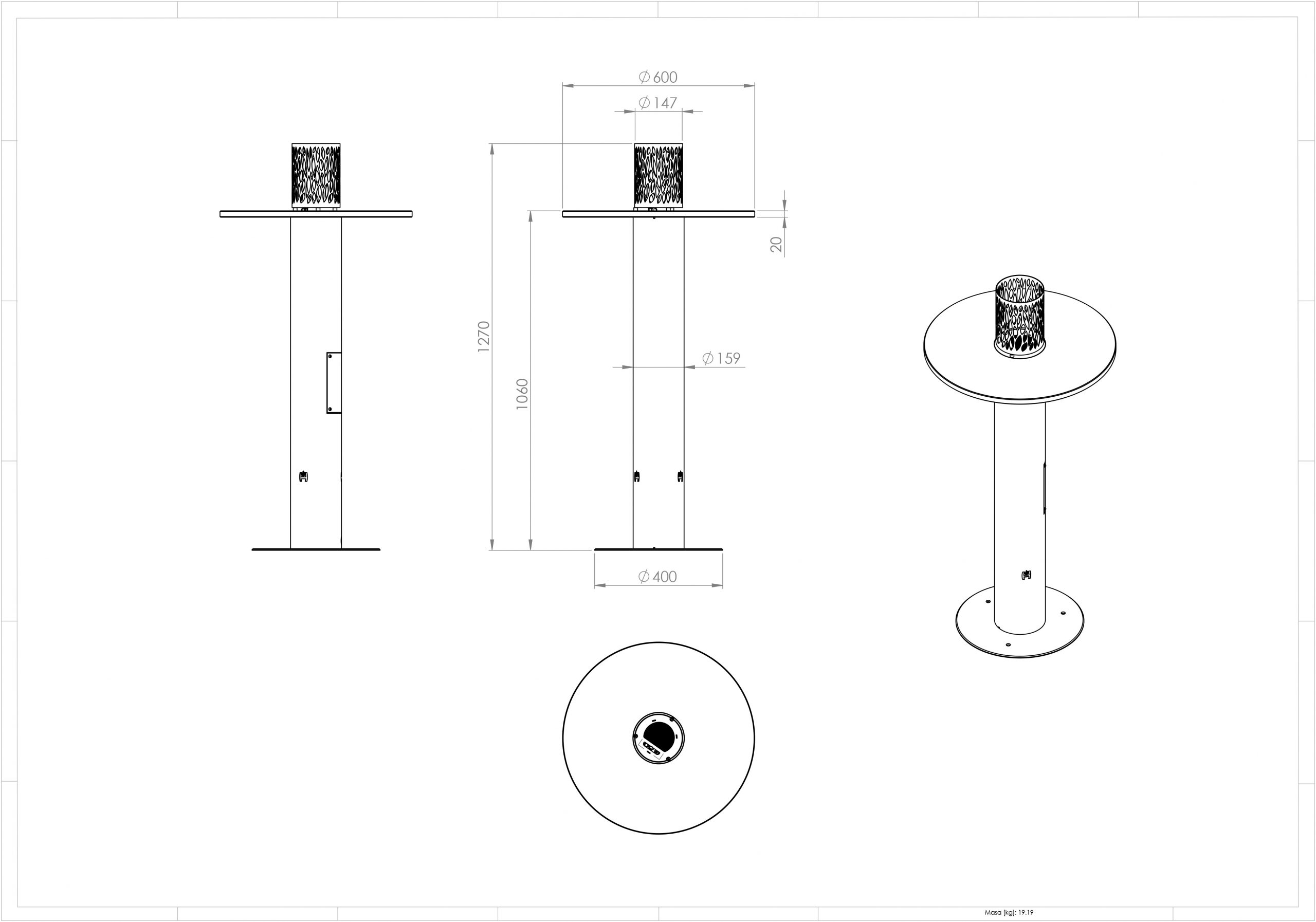 Hitze Gas-Terrassenheizung FUENTE I 4,3 kW schwarz Gasheizung Gas-Gartenheizer