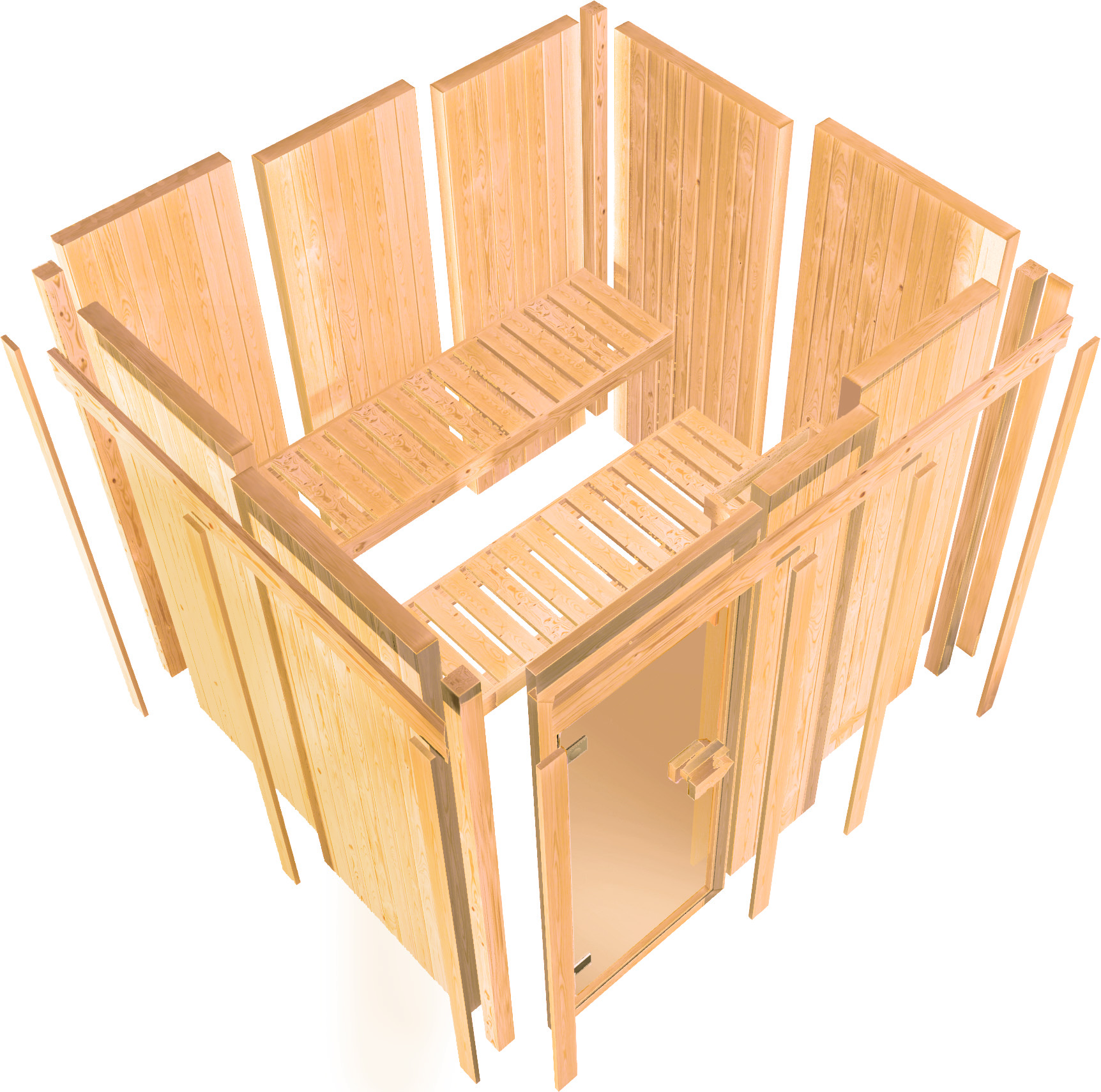 Karibu Sauna Ava - Systemsauna (Eckeinstieg)