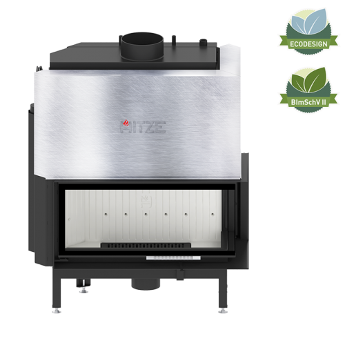 Kaminofen Hitze ALBERO Aquasystem ALAQS 90×41.RG-D 21 kW Rechts Kaminofeneinsatz