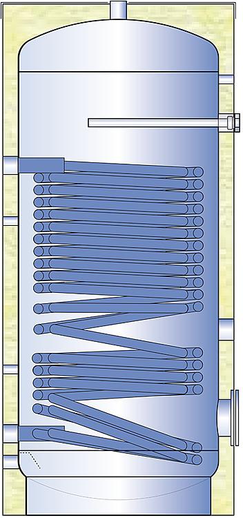 TML Wärmepumpenspeicher WP1V-300 emailliert mit 1 Wärmetauscher 300 L Warmwasser