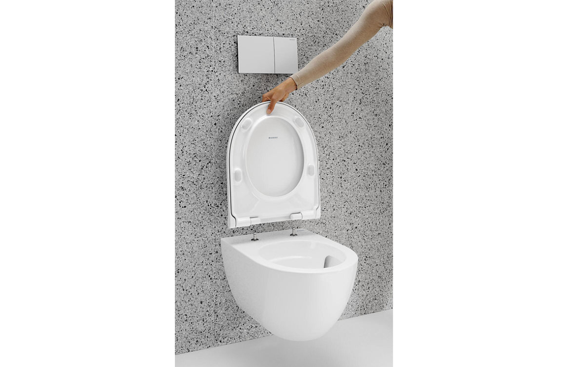 Geberit Wandtiefspül-WC Acanto Combi-Pack weiß QuickRelease TurboFlush KeraTect