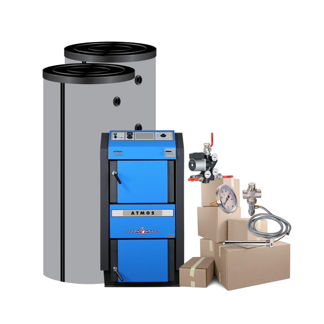 Komplett-Set Wasserführender Kohlevergaser Atmos KC 25 S Heizung