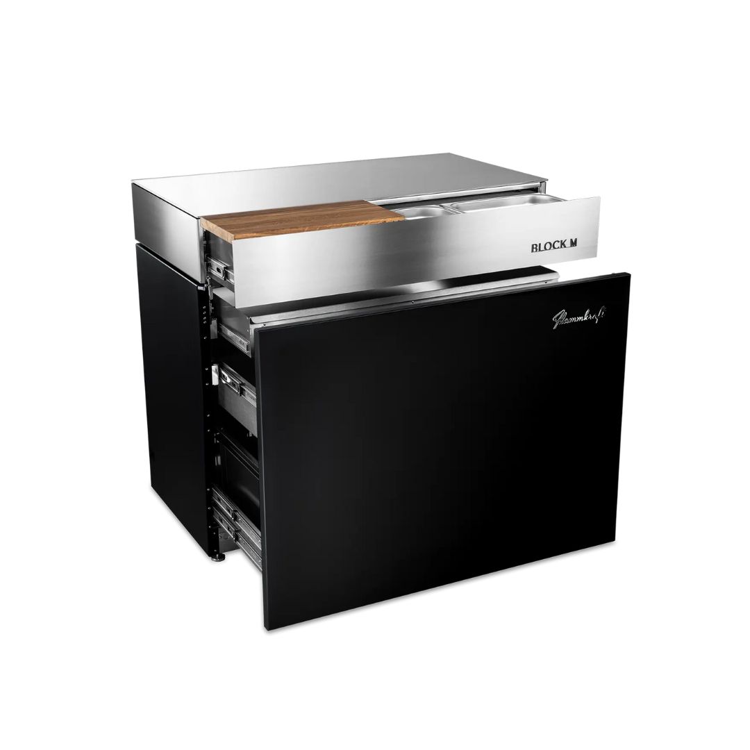 Flammkraft Outdoor-Küchenmodul BLOCK M Gen.5 Elfenbeinschwarz Grillmodul