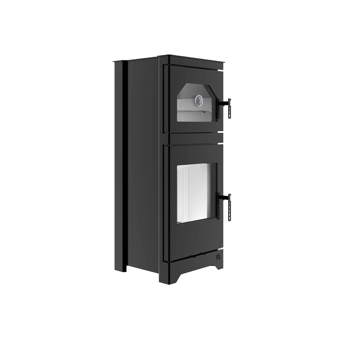 Hitze freistehender Kamin LYNX O 6,5 kW  Kaminofen Wärmequelle Standkamin schwarz