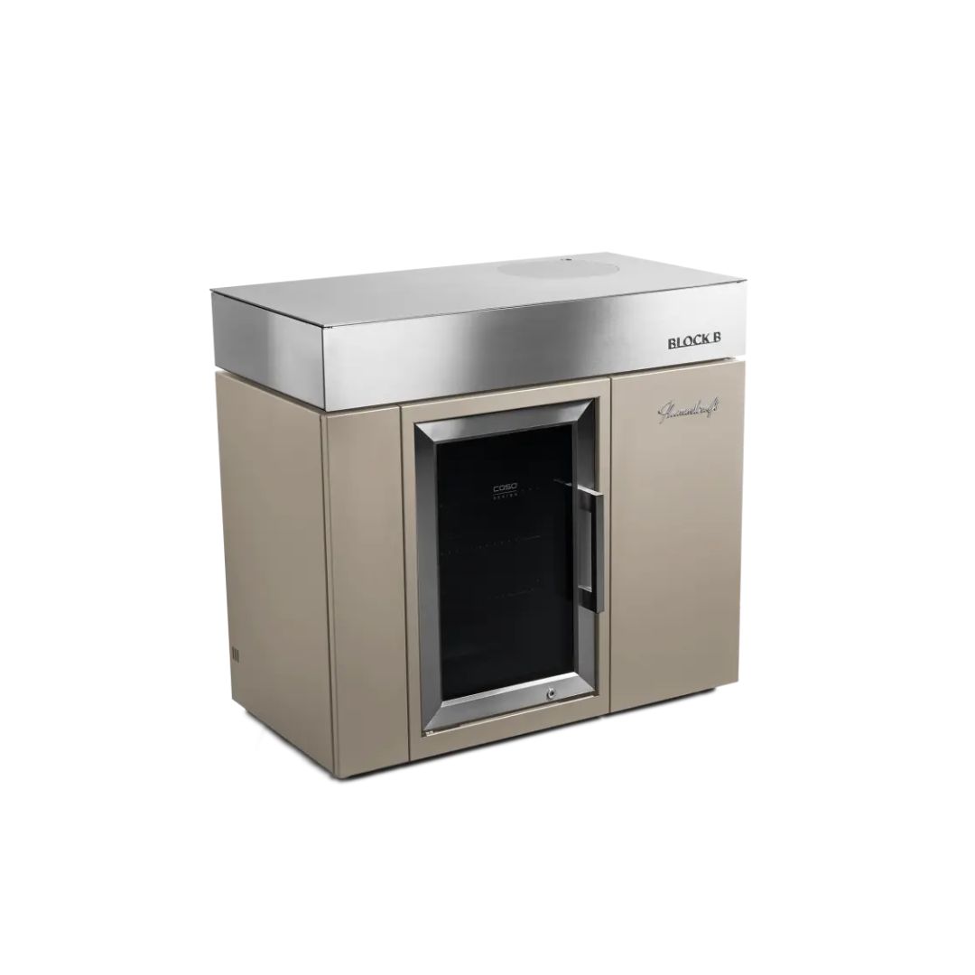 Flammkraft BLOCK B Taupe Kühl- und Barmodul 63 Liter Outdoor-Kühlschrank Modul