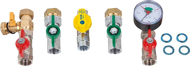 Hydraulik-Anschluss-Set für Gas-Brennwertgeräte ITACA Typ KC Ausführung Durchgang