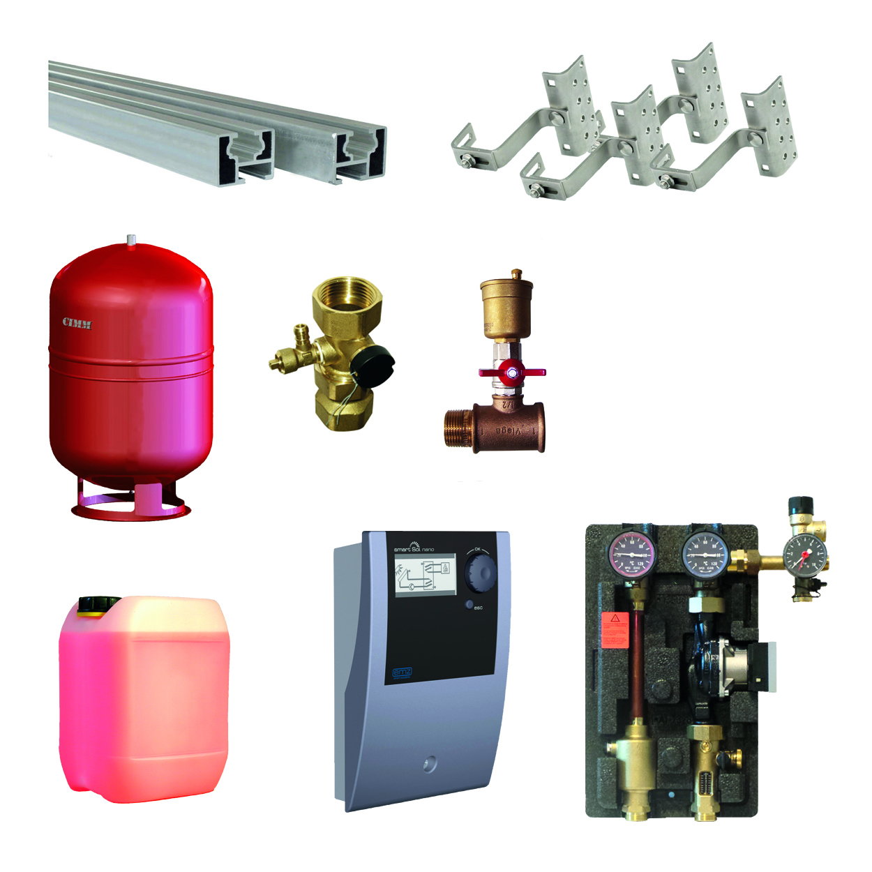 Solaranlage Flachkollektor Paket Solar FK200 Solarthermie Solarpaket Warmwasser