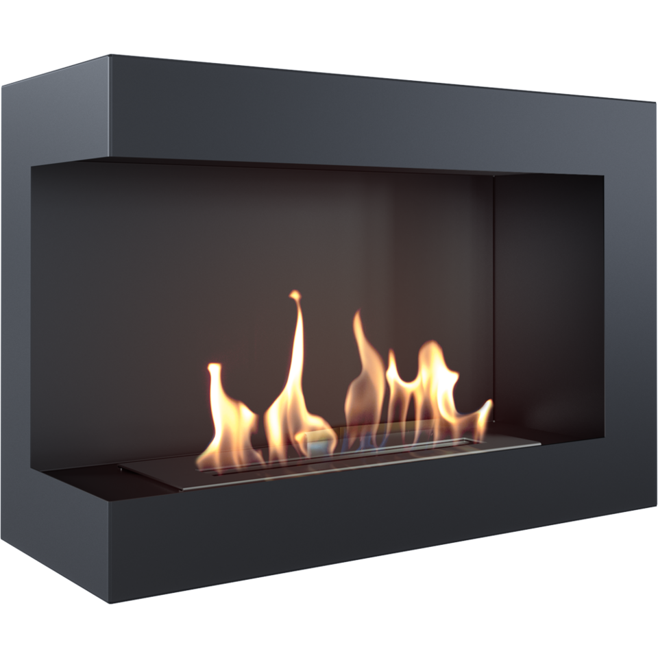 Bioethanol Ethanol Kamin Biokamin DELTA 700 Schwarz Wandkamin Kamin Ofen