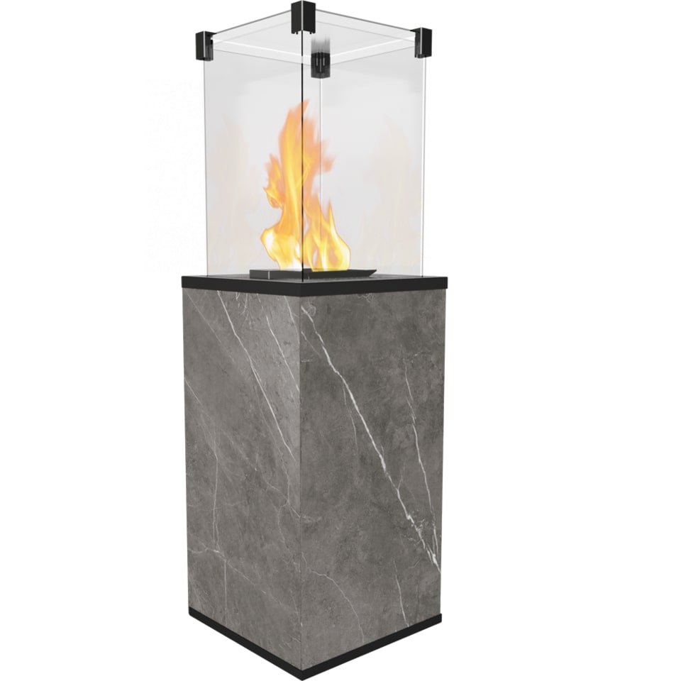 KRATKI Gaskamin PATIO Mini Quarzstein NATURALI PIETRA Grau 4-8,2 kW