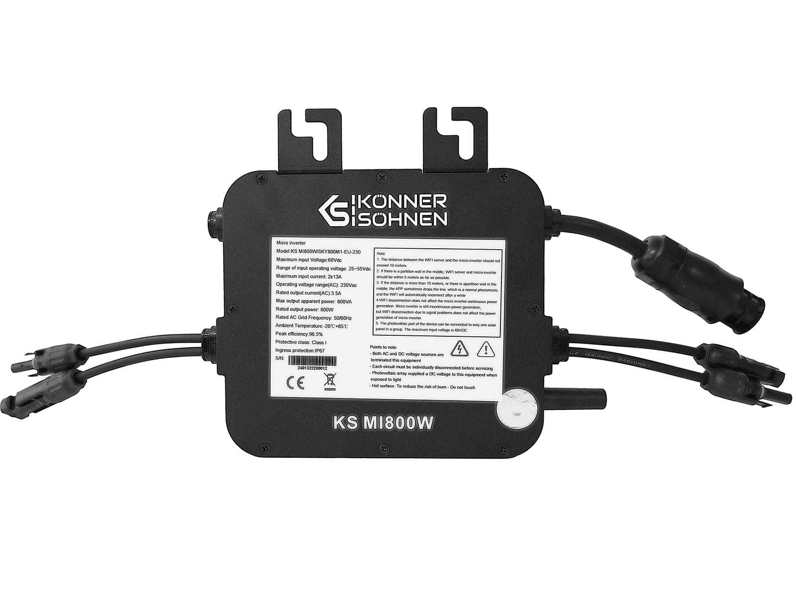 Balkon-Solarsystem KS SBS800-SET4 Solarmodul 800-W-Wechselrichter Akkublock Solar