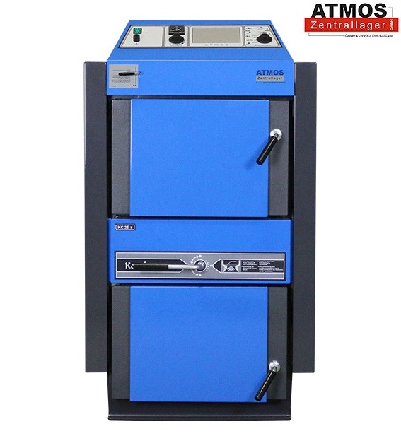 ATMOS Kohlevergaserkessel Kombitherm KC25S Heizkessel 26kW Brennstoff Tür links