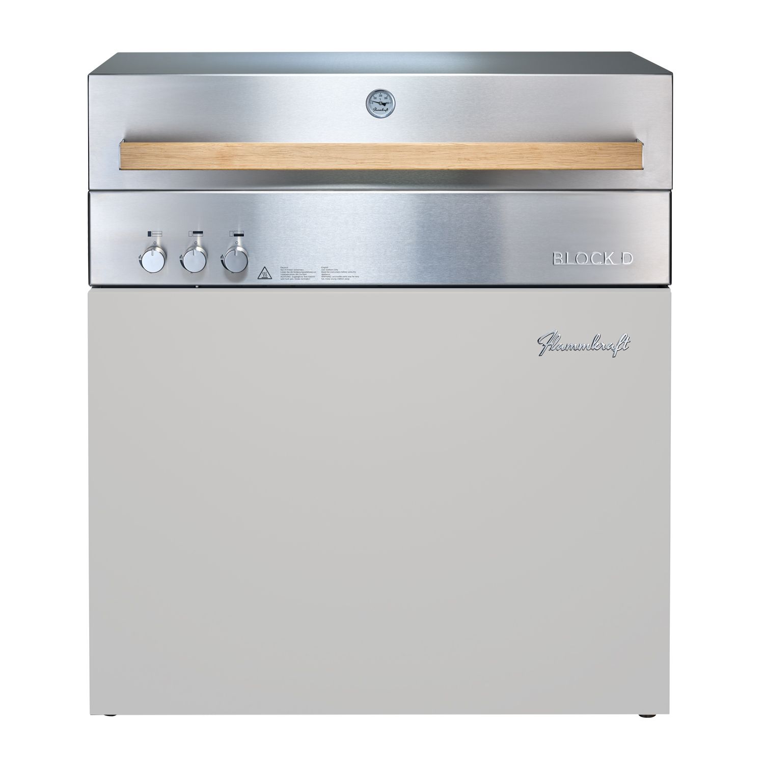 Flammkraft Block D Gasgrill Gen. 5 Lichtgrau 16 kW 75 bis 900°C BBQ Grill Gas