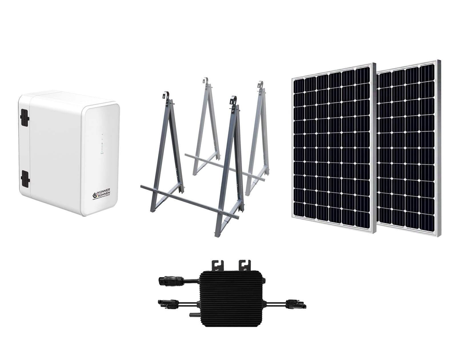 Balkon-Solarsystem KS SBS800-SET4 Solarmodul 800-W-Wechselrichter Akkublock Solar