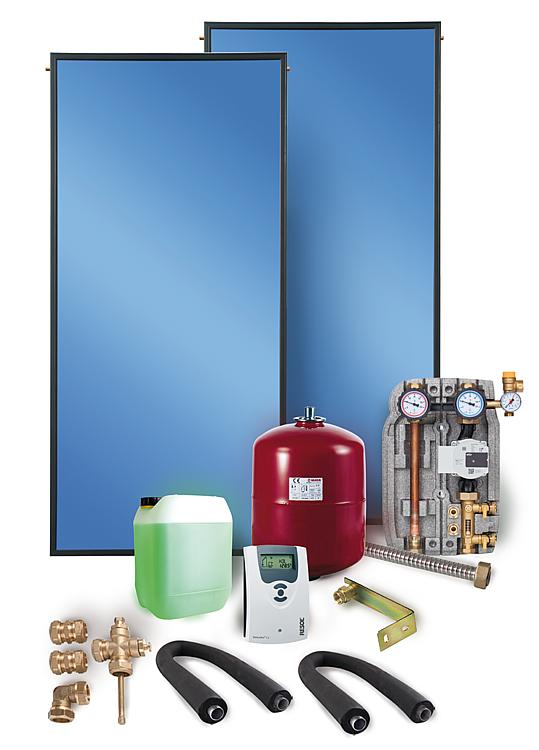Solaranlage Flachkollektor Paket Solar SX 2.0 4,04 m²  Solarthermie Solar Warmwasser