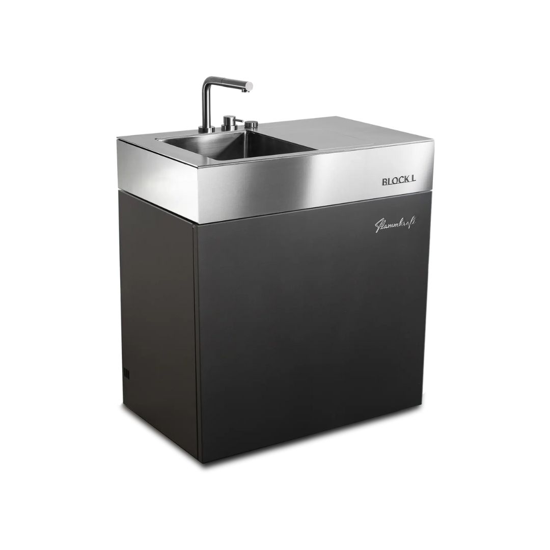 Flammkraft Outdoor-Küchenmodul BLOCK L Tiefumbra Waschbecken Grillmodul BBQ