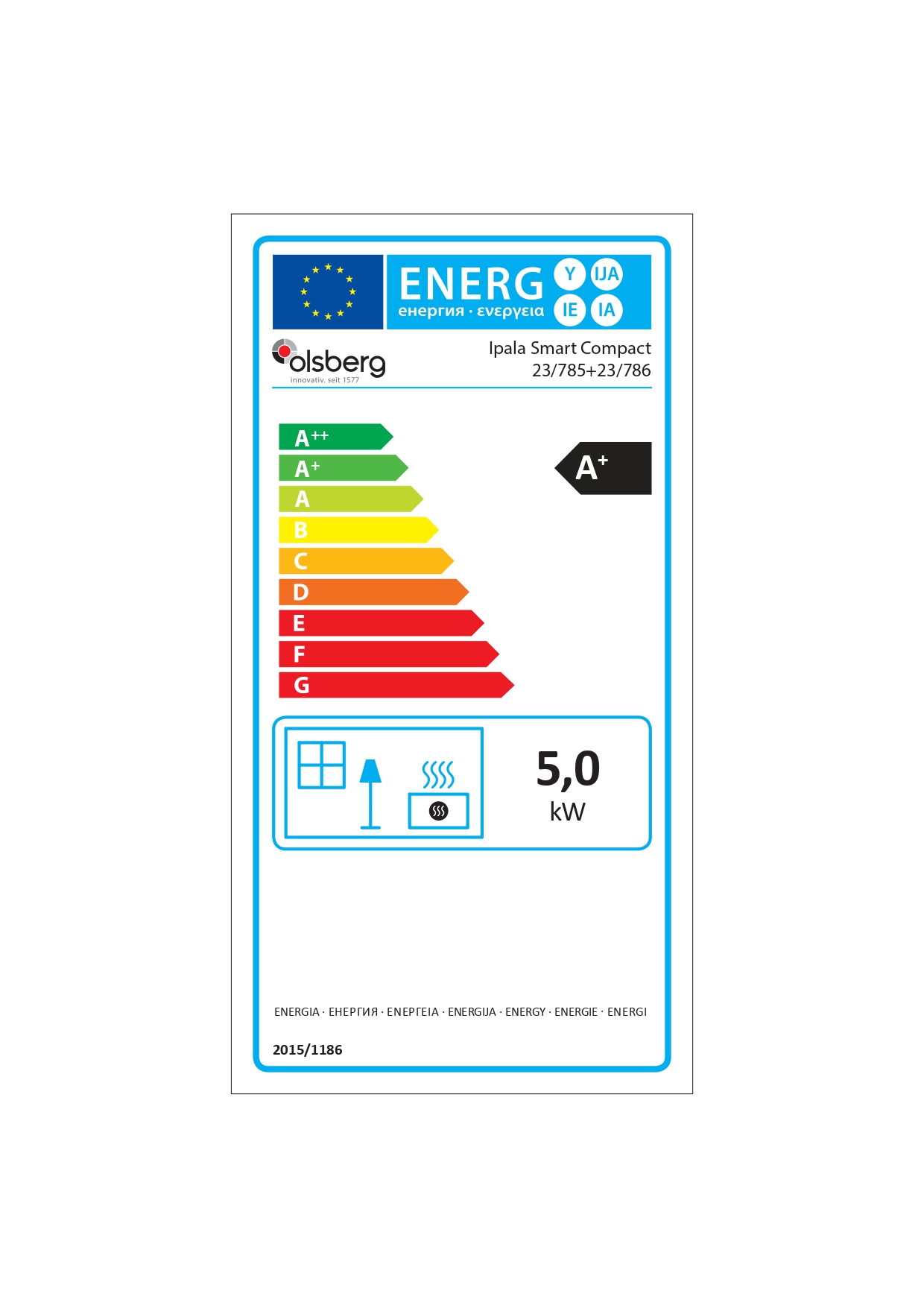 Kaminofen Olsberg IPALA SMART Compact 5 kW Türanschlag Links Ofen Holzofen
