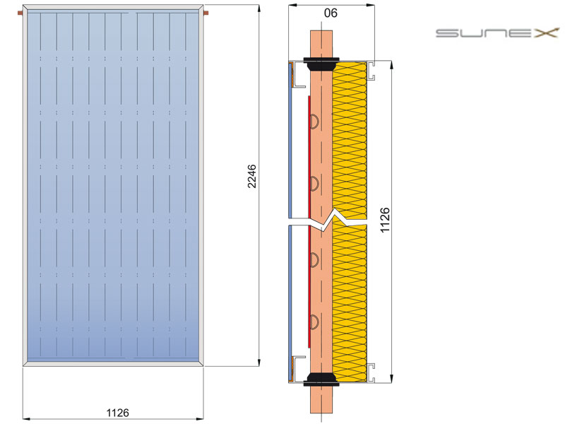 Flachkollektoren Solaranlage Solarkollektor Flachkollektor Solarplatte Solar AMX 2.51