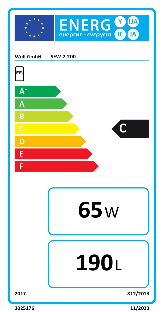 WOLF Warmwasserspeicher SEW-2-200 für Wärmepumpe BWL-1S(B) Stahl Emaillierung