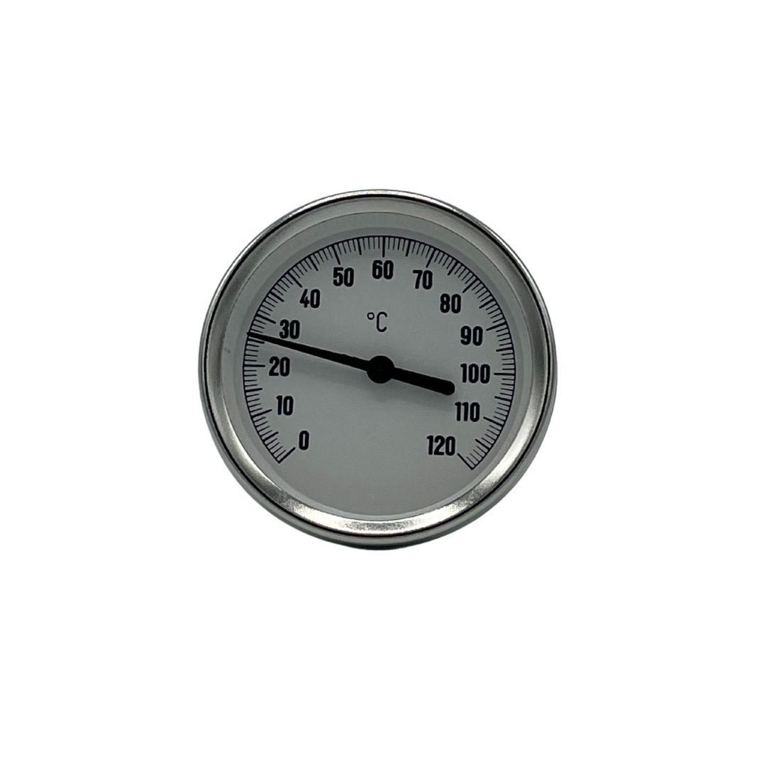 5x Bimetall Thermometer Zeigerthermometer 0-120°C Tauchhülse Heizung Tauchhülse