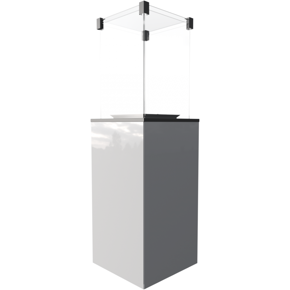 KRATKI Gaskamin PATIO Glas Weiss Manuell Gasheizgerät Wärmelampe 4-8,2 kW