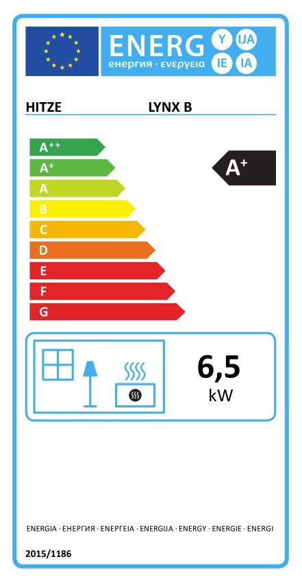 Hitze freistehender Kamin LYNX B 6,5 kW  Kaminofen Wärmequelle Standkamin schwarz