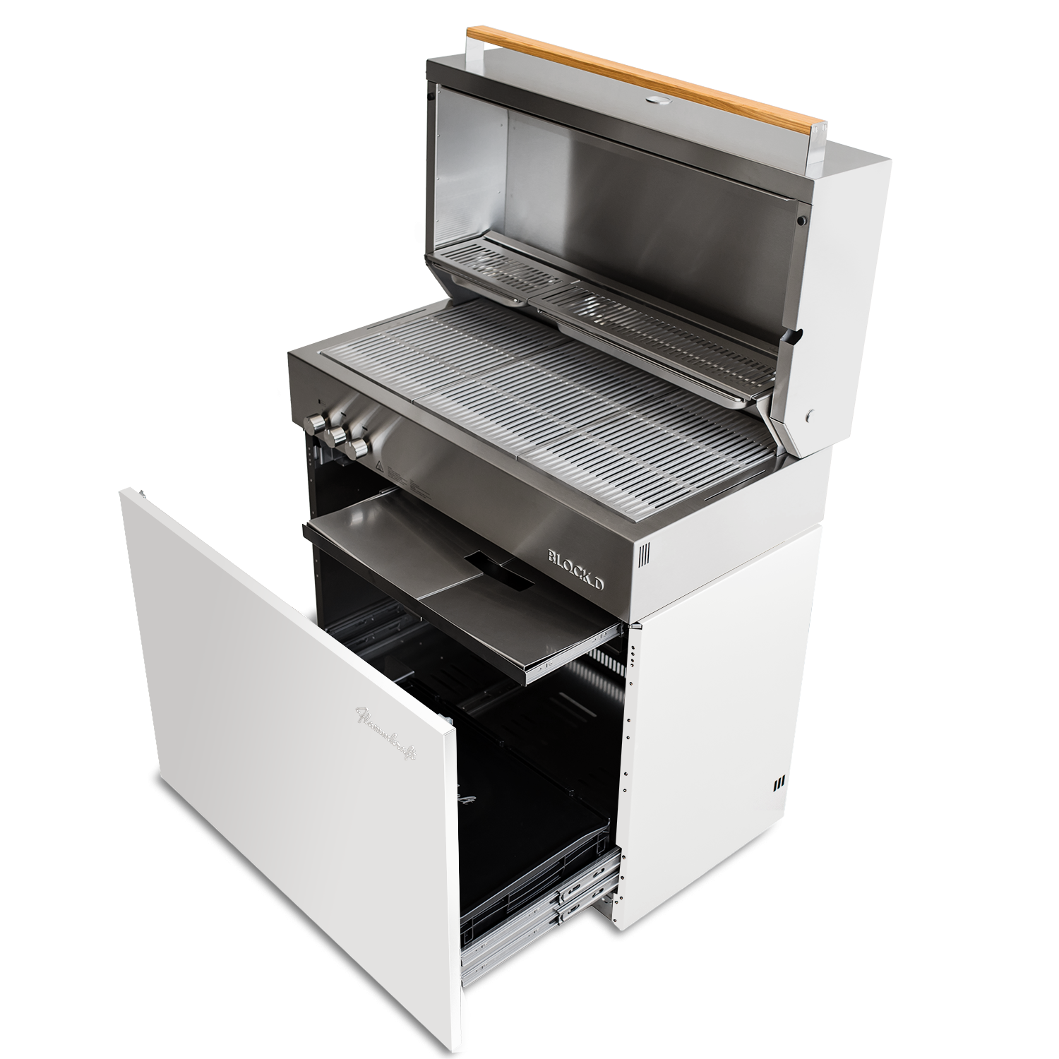 Flammkraft Block D Gasgrill Gen. 5 Elfenbeinweiss 16 kW 75 bis 900°C BBQ Grill Gas