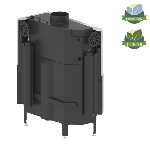 Kaminofen Hitze ALBERO Aquasystem ALAQS 90×41.RG-D 21 kW Rechts Kaminofeneinsatz