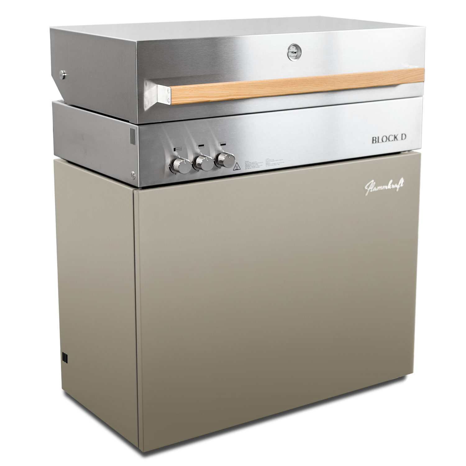 Flammkraft Block D Gasgrill Gen. 5 Taupe 16 kW 75 bis 900°C BBQ Grill Gas