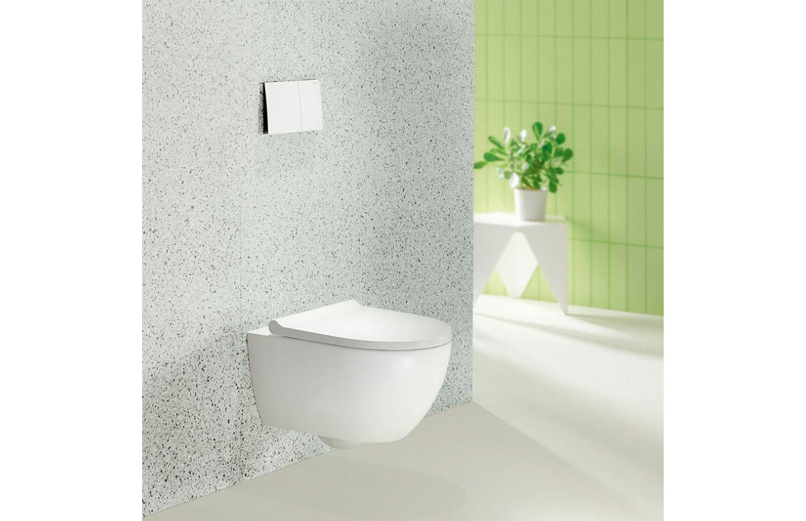 Geberit Wandtiefspül-WC Acanto Combi-Pack weiß QuickRelease TurboFlush KeraTect