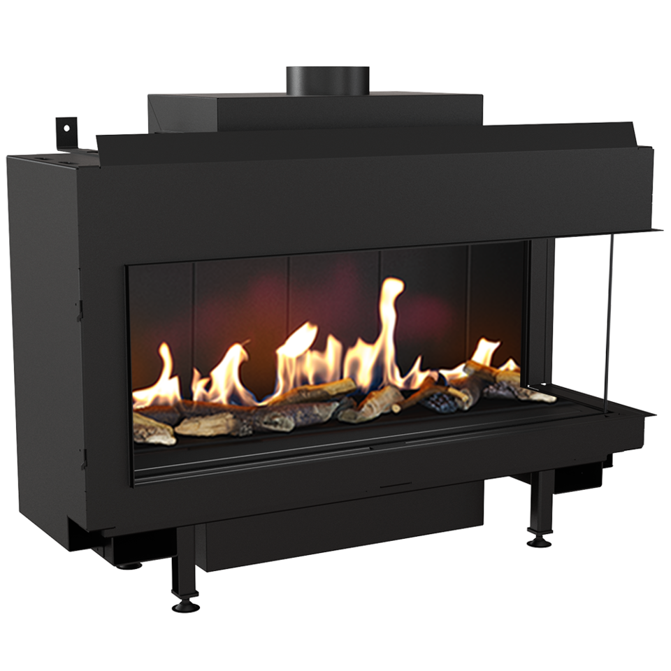 Gaskamin Kratki LEO 200 schwarz 17 kW Erdgas LPG Thermische Steuerung Kamin Heizkamin