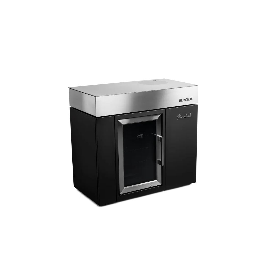 Flammkraft BLOCK B Elfenbeinschwarz Kühl- und Barmodul 63 Liter Outdoor-Kühlschrank