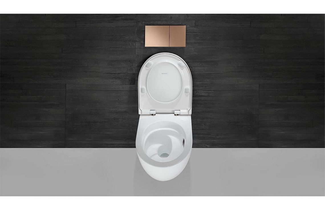 Geberit Wandtiefspül-WC Acanto Combi-Pack weiß QuickRelease TurboFlush KeraTect
