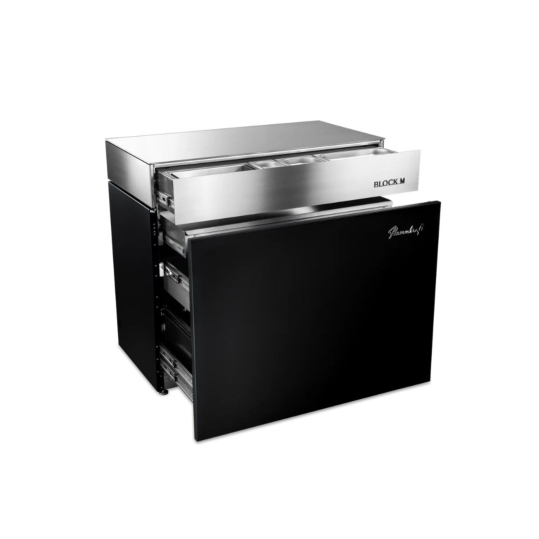 Flammkraft Outdoor-Küchenmodul BLOCK M Gen.5 Elfenbeinschwarz Grillmodul