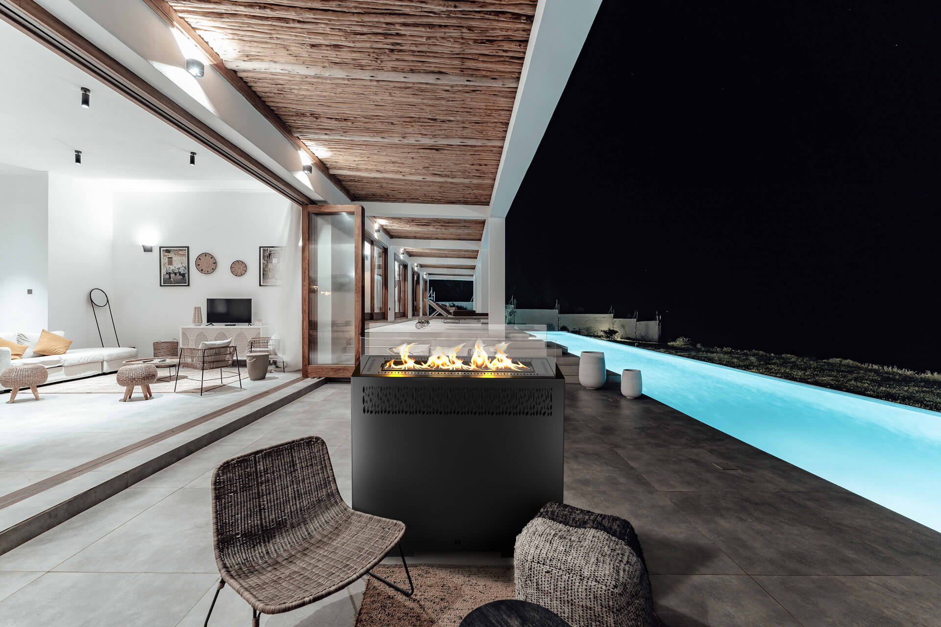 Hitze Gas-Terrassenheizung FUENTE L 12,3 kW schwarz Gasheizung Gas-Gartenheizer