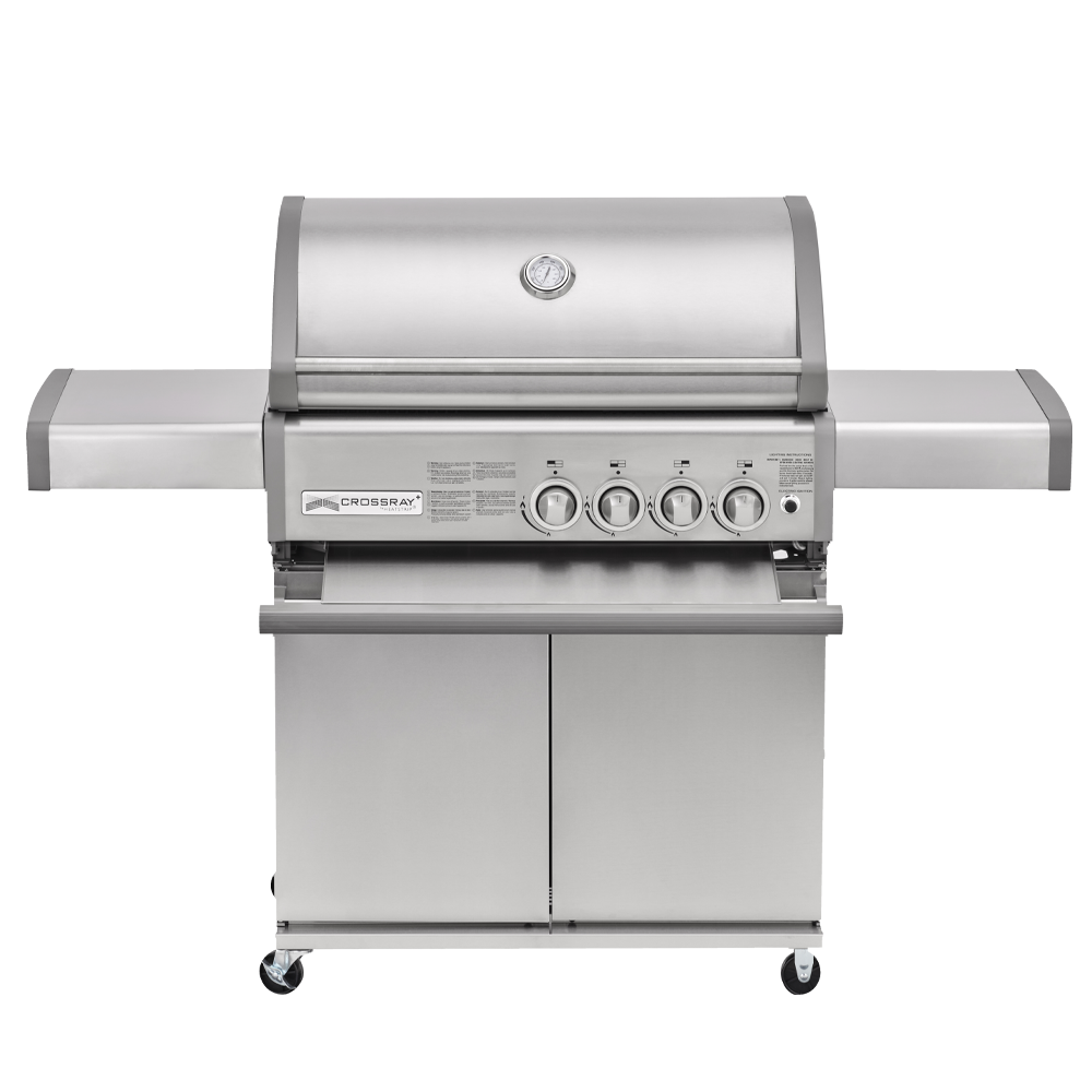 Crossray C4 Trolley Barbecue Gasgrill 4 x Infrarot-Brenner Grillwagen BBQ Grill