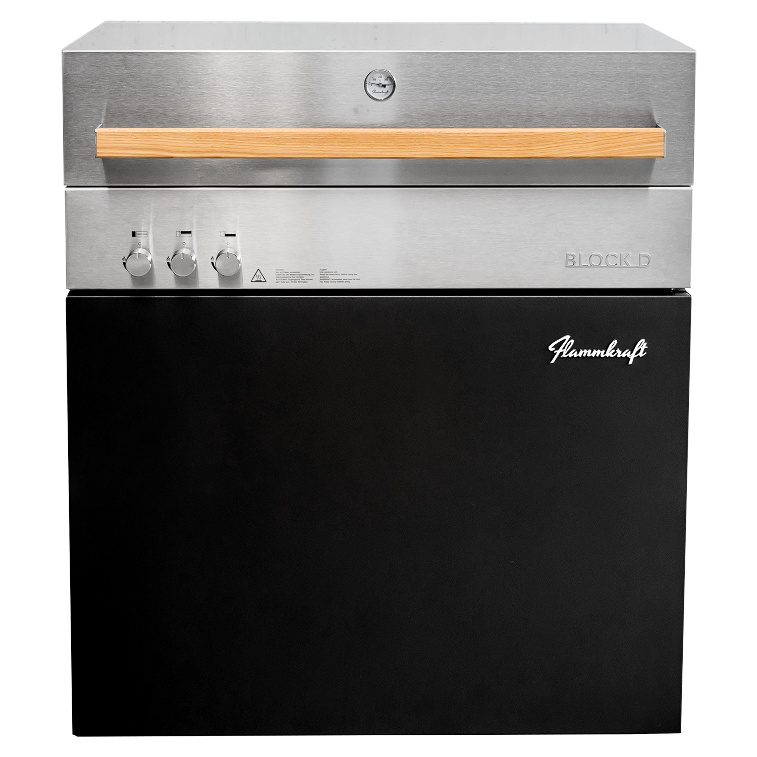 Flammkraft Block D Gasgrill Gen. 5 Elfenbeinschwarz 16 kW 75 bis 900°C BBQ Grill Gas