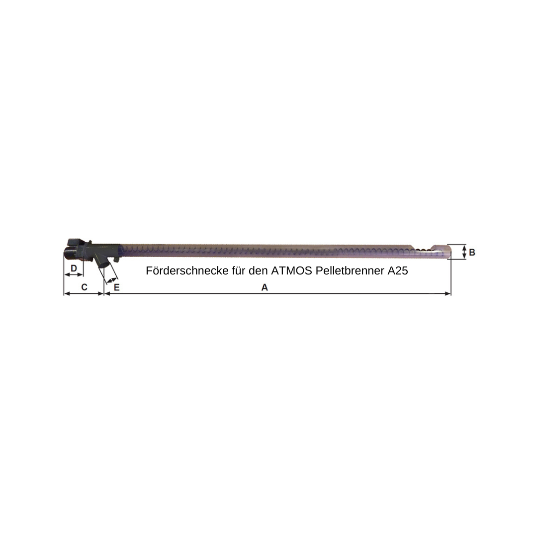 ATMOS - Förderschnecke 1,5-4,0 m Pelletbrenner A25 Pelletkessel Zubehör Pellet