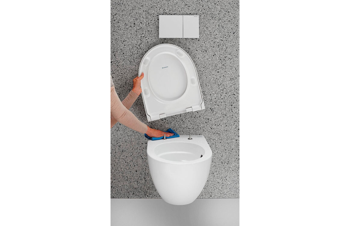 Geberit Wandtiefspül-WC Acanto Combi-Pack weiß QuickRelease TurboFlush KeraTect
